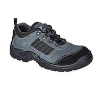 Portwest FW64 Chaussures de Sécurité Basses Trekking Embout Acier Respirant | Noir, 40, S1P EN ISO 20345, Tirette Arrière, Col Double, Talon avec Absorption D'énergie, Résistant aux Huiles