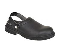 Portwest Sabot de sécurité Steelite FW82 – SB AE WRU, Noir, Taille 48, Lavable 30°C, Sangle amovible