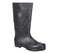 Portwest FW90 Bottes Wellington Imperméables En PVC O4 EN ISO 20347 Léger | Noir, 41, Chaussures Anti-Statique, Semelle Résistante aux Carburants, Résistante à L'eau