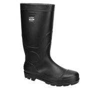 Portwest FW90 Bottes Wellington Imperméables En PVC O4 EN ISO 20347 Léger | Noir, 43, Chaussures Anti-Statique, Talon avec Absorption D'énergie, Résistant aux Huiles, Durable, Agriculture