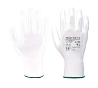 Portwest Gant enduit paume Polyuréthane - Carton (480 paires), Couleur: Blanc, Taille: XL, A129WHRXL