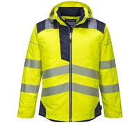 Portwest PW3 T400 Parka Haute Visibilité Imperméable Isolante Hiver | Jaune/Marine, 3XL, Haute Visibilité, Doublure Insulatex, Grand Froid, Capuche Amovible, Réfléchissante Fluo