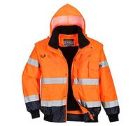 Portwest C465 Blouson Bomber 3-en-1 Haute Visibilité Bicolore Orange/Marine - Taille XS