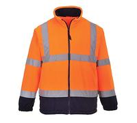 Portwest Homme Hi-vis Fleece vêtements de travail > haute visibilité vestes visibilité, Orange/Navy, M EU
