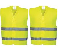 Portwest Homme Hi-vis Two Band Gilet haute visibilit, Jaune, S-M EU (Lot de 2)