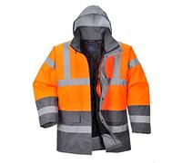 Portwest Homme Hi-vis Two Tone veste blouson parka chaudes, orange/gris, L EU