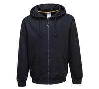 Portwest KS31 Sweat-Shirt Zippé Capuche Nickel Ceinture Élastiquée 2 Poches | Noir, S, UPF 40+, Ourlet Bord Côte, Polyester, Poignets Bord Côte, Poche Trépointe, Lavable en Machine, Entreprise