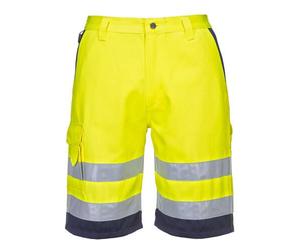 Portwest L043 Short en poly-coton léger haute visibilité Jaune/Marine - Taille L
