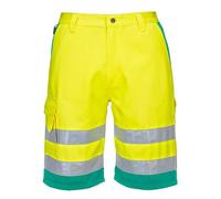 Portwest L043 Short en poly-coton léger haute visibilité Jaune/Théal - Taille M