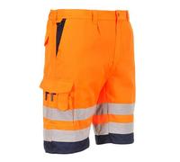 Portwest L043 Short en poly-coton léger haute visibilité Orange/Marine - Taille L