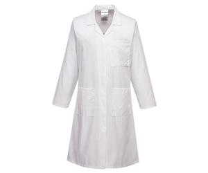 Portwest LW63 Blouse Femme Polycoton Fermeture à pressions Durable 3 poches | Blanc, M, UPF 50+, 65% Polyester, Lavable en Machine à 60°C, 35% Coton, Poche Poitrine, Manches Longues, Léger, Hiver