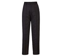 Portwest LW97 Pantalon Femme Élastique Ceinture Semi Élastiquée 2 Poches | Noir, S, UPF 40+, Fermeture Crochet, Tissu Pré Rétréci, Tenue de Travail, Protection Solaire, Polycoton, Léger, Durable