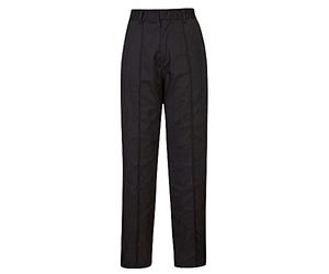 Portwest LW97 Pantalon Femme Élastique Ceinture Semi Élastiquée 2 Poches | Noir, S, UPF 40+, Fermeture Crochet, Tissu Pré Rétréci, Tenue de Travail, Protection Solaire, Polycoton, Léger, Durable
