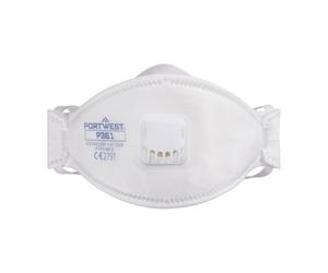 Portwest P361 Masque respiratoire FFP3 pliable avec valve modèle Dolomite (boîte de 10) Blanc