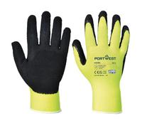 PORTWEST Pair of gloves Grip HiVis latex yellow xs- size 6 - work gloves