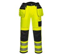 Portwest Pantalon T501 PW3 haute visibilité poches flottantes Jaune/Noir Taille 30