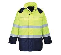 Portwest FR79 Parka Bizflame Rain+ Hi-Vis Arc Jaune/Marine - Taille L