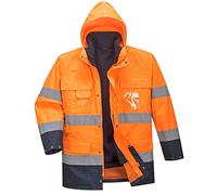 Portwest – Parka haute visibilité 3 en 1 imperméable bicolore Orange/Marine Taille L