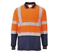 Portwest Polo bicolore manches longues, Couleur: Orange/Marine, Taille: XXXL, S279ONRXXXL