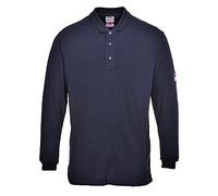 Portwest Polo manches longues antistatique résistant aux flammes, Couleur: Marine, Taille: S, FR10NARS