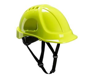 Portwest PS54 Casque de Chantier Électricien Endurance Plus Casque de Sécurité Isolant Coque ABS Harnais Réglable 6 Points Compatible Visière Protection Auditive Homme, Jaune