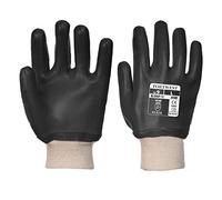 Portwest PVC Poignet Tricot, Couleur: Noir, Taille: XL, A400BKRXL
