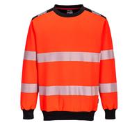 Portwest PW379 Sweat à col rond PW3 haute-visibilité Rouge/noir - Taille XXL