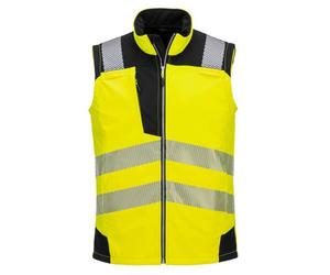 Portwest PW325 Softshell sans manches Hi-Vis (3 couches) Jaune/Noir - Taille XXXL