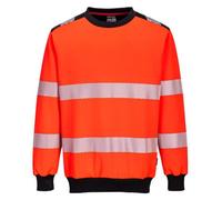 Portwest PW379 Sweat à col rond PW3 haute-visibilité Rouge/noir - Taille M