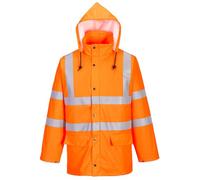 Portwest RT50 Veste Sealtex Ultra sans Doublure Deux Poches Inférieures | Orange, 3XL, EN ISO 20471 Classe 3, UPF 40+, Tissu Respirant et Coupe-Vent, Zip à Double Curseur, Capuche Enroulable, Durable