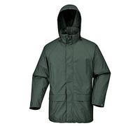Portwest S350 Veste Sealtex AIR Fermeture Centrale Zip et Pressions Ventilé | Vert olive, M, EN 13034, EN 343 Classe 4:1, Tissu Respirant, Capuche avec Cordon Élastique, 2 Poches