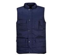 Portwest S414 Shetland Bodywarmer Polycoton 8 poches Fermeture Centrale Zip | Marine, 2XL, Doublure en Flanelle de Coton, Ouverture Frontale Pressions, Boucle Radio, Coupe Standard, Hiver
