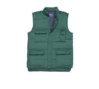 Portwest S414 Shetland Bodywarmer Polycoton 8 poches Fermeture Centrale Zip | Vert bouteille, S, Doublure en Flanelle de Coton, Ouverture Frontale Pressions, Coupe Standard, Boucle Radio