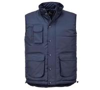 Portwest S415 Bodywarmer Ouverture Frontale Pressions Poches Ergonomiques | Marine, 4XL, Polyester, Sans Manches, Résistant à L'eau, Cordon de Serrage, Intempéries, Poche Stylo, Poche Téléphone, Léger