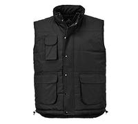 Portwest S415 Bodywarmer Ouverture Frontale Pressions Poches Ergonomiques | Noir, M, Polyester, Sans Manches, Résistant à L'eau, Cordon de Serrage, Intempéries, Poche Stylo, Poche Téléphone, Léger