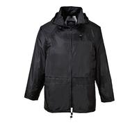 Portwest S440 Veste de pluie imperméable pour homme, légère et durable à capuche avec protection contre les intempéries, noir, taille 5XL