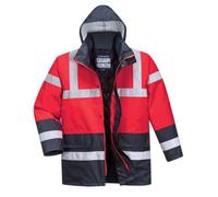 Portwest S466 Parka HV Bicolore Rouge/Marine - Taille XL