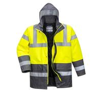 Portwest Parka Traffic S466YER – Haute visibilité bicolore Jaune/Marine, Imperméable XXL