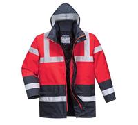 Portwest Parka HV S466 Bicolore Rouge/Marine Taille M