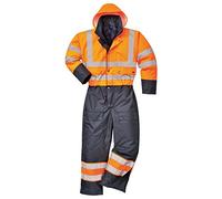 Portwest Combinaison S485 haute visibilité contrastée matelassée imperméable Orange/Navy XXL