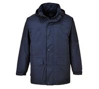 Portwest S523 Parka Oban Doublée polaire Capuche Enroulable Poche Téléphone | Marine, XL, EN 343 Classe 3:1, EN 342, Ouverture Frontale Pressions, Coutures Étanches, Finition Déperlante sur le Tissu