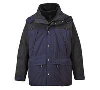 Portwest S532 Veste Respirante Orkney Doublure Polaire Multi-Usages Zippé | Marine, 4XL, EN 343 Classe 3:2, Zip à Double Curseur, Capuche Enroulable, Poche Téléphone, Poignets Élastiqués, 7 Poches