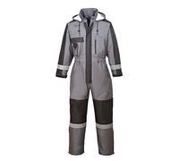 Portwest S585 Combinaison de Travail Homme Hiver Imperméable Doublée | Gris, S, Doublure Chaude, Imperméable, Protection Froid, Salopette, Chantier Extérieur, Grand Froid
