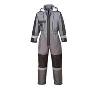Portwest S585 Combinaison de Travail Homme Hiver Imperméable Doublée | Gris, XL, Doublure Chaude, Imperméable, Protection Froid, Salopette, Chantier Extérieur, Grand Froid