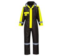 Portwest S585 Combinaison de Travail Homme Hiver Imperméable Doublée | Noir, XL, Doublure Chaude, Imperméable, Protection Froid, Salopette, Chantier Extérieur, Grand Froid