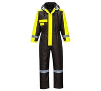Portwest S585 Combinaison de Travail Homme Hiver Imperméable Doublée | Noir, XL, Doublure Chaude, Imperméable, Protection Froid, Salopette, Chantier Extérieur, Grand Froid