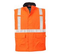 Portwest S776 Bodywarmer Bizflame Antistatique et FR Zip à Double Curseur | Orange, S, EN ISO 20471 Classe 2, EN 1149-5, EN ISO 14116, Poches Avant Basses avec Fermeture, Coutures Étanches, 4 Poches