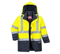 Parka Hv Bizflame Rain Multi-risques Couleur : Jaune/marine Taille M - Portwest