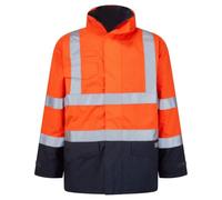 Portwest Parka HV Bizflame Rain Multi-risques Orange/Marine Taille L
