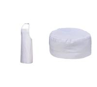 Portwest S841 Tablier W28 x H38, talla única, blanc & S899WHR Casquette de chef Tête de mort Blanc Taille Unique